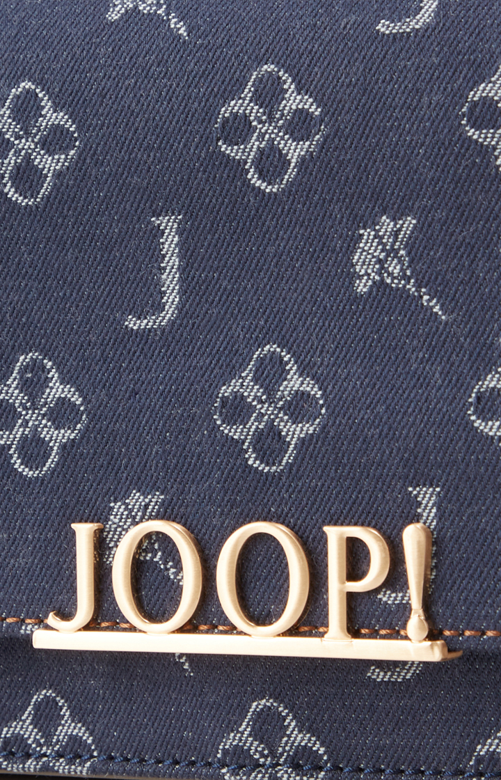 Schultertasche Azzurro Sousa in Denim-Blau/Cognac