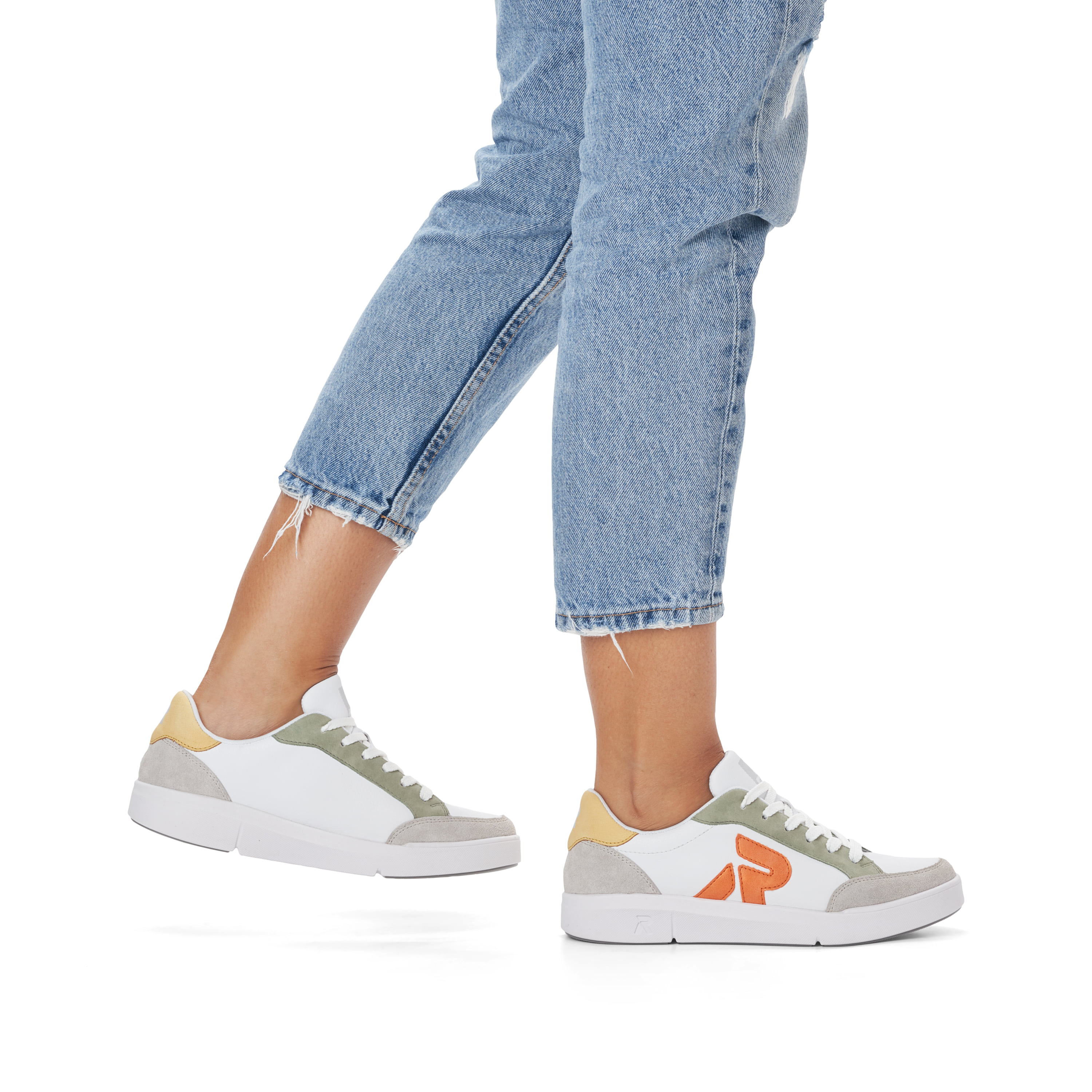 Rieker Damen Sneaker Low swan-white arctic-grey