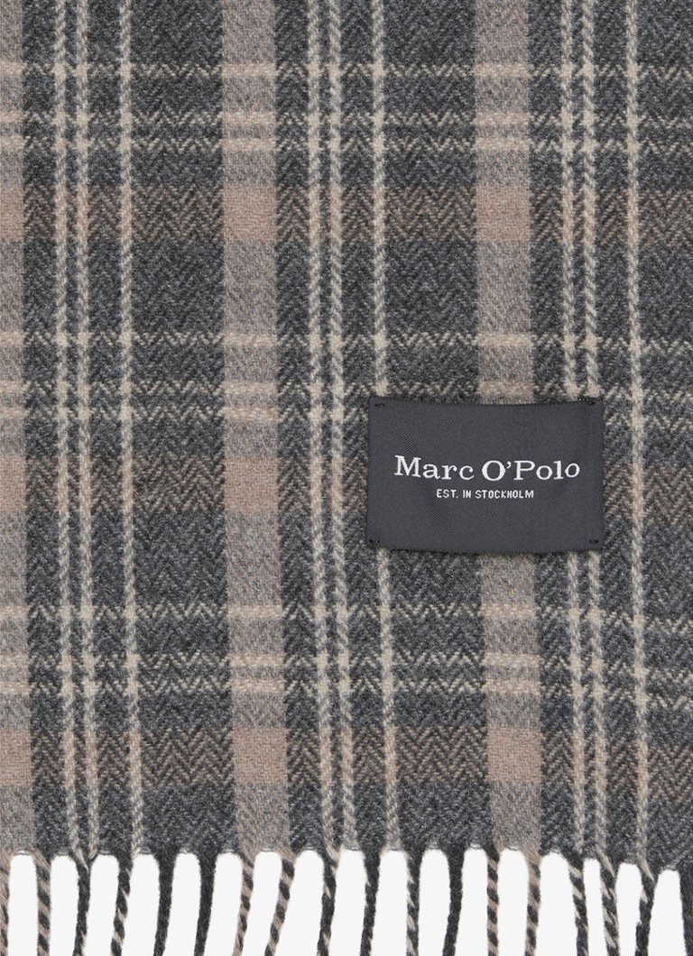 Marc O'Polo  Sjaal van wol met ruitdessin 185 x 30 cm