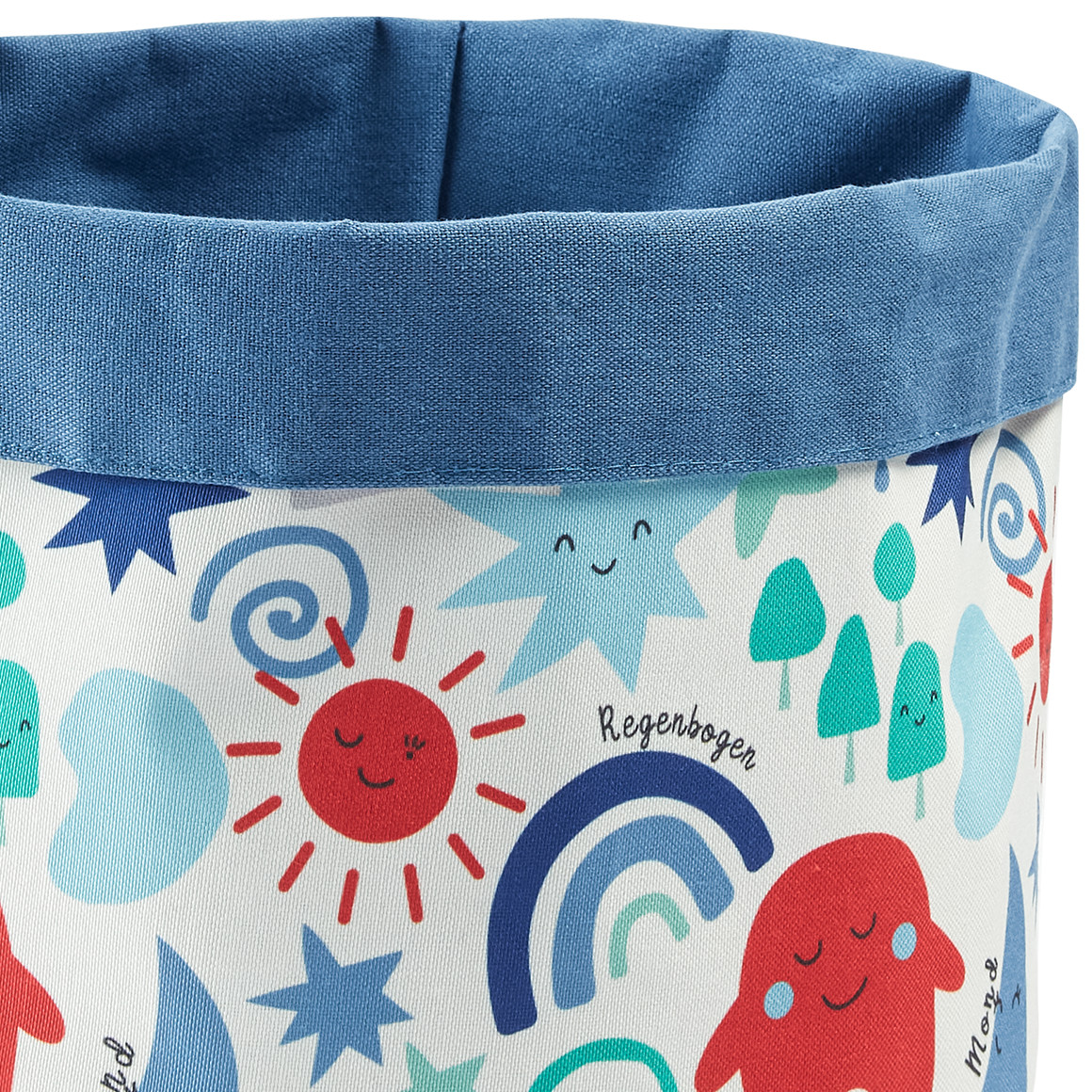 Großer Aufbewahrungskorb mit bunten Motiven