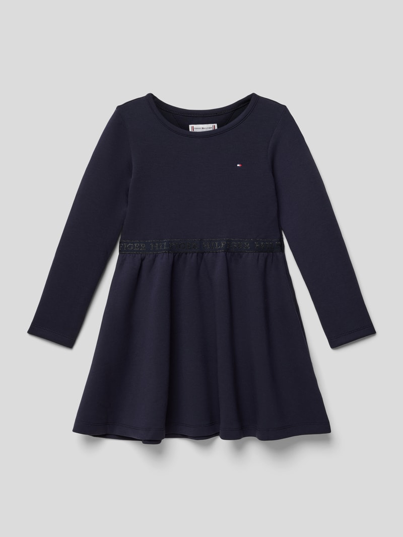 Kleid mit Logo-Stitching Modell 'PUNTO' in marineblau