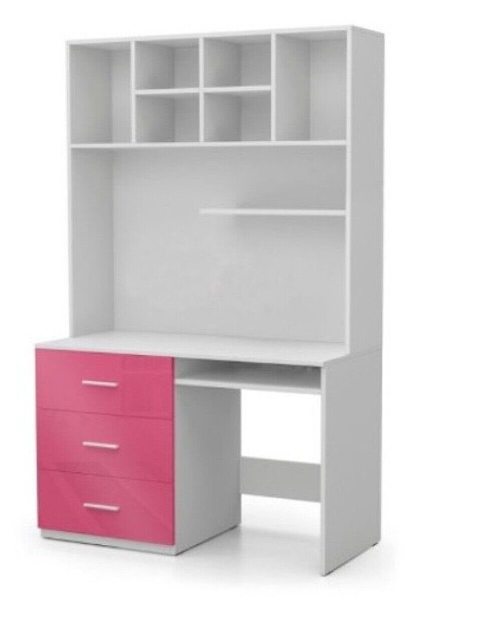 JVmoebel Jugendzimmer-Set Rosa Set Bett Nachttisch Schrank Schreibtisch Bücherregal Neu 5tlg.