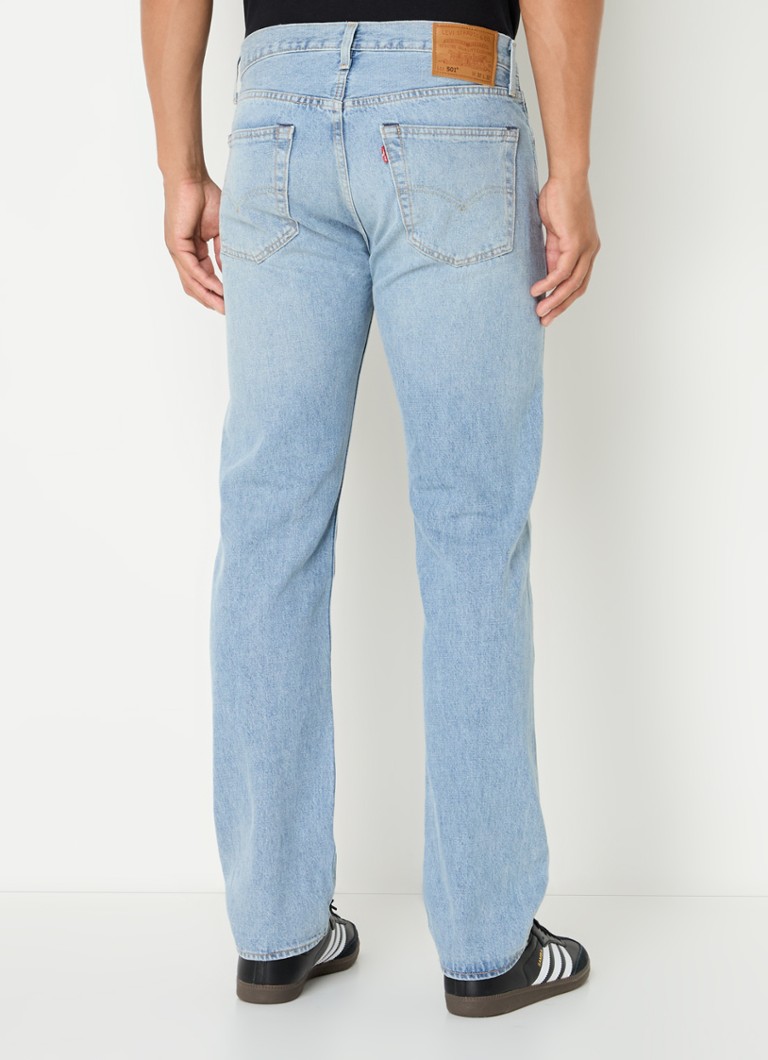 Calça jeans Levi's 501 de corte reto com lavagem clara