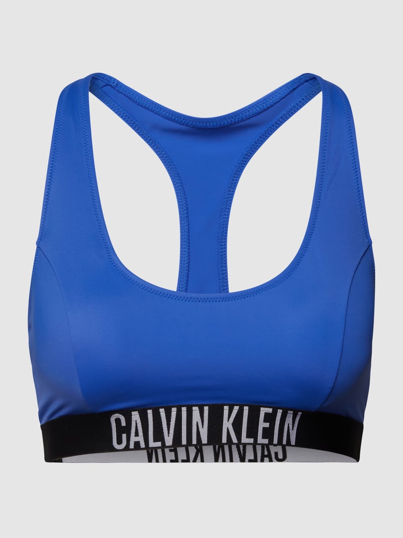 Bikini-Oberteil mit Logo-Bund in royalblau