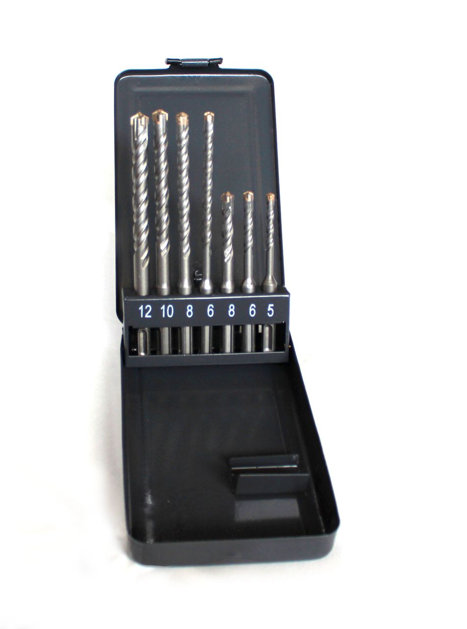 Vago-Tools Bohrer SDS Plus 7 tlg Set doppelter Wendel  Kreuz Quadro
