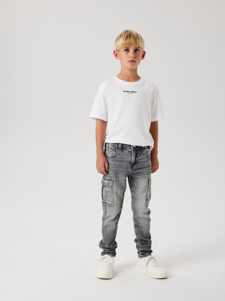 name it Cargojeans NKMSILAS TAP CARGO JEANS 6650-AZ in medium grey denim günstig kaufen