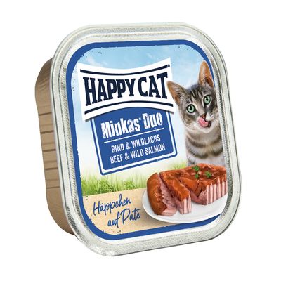 Happy Cat Minkas Duo Häppchen auf Paté Schälchen 24 x 100 g