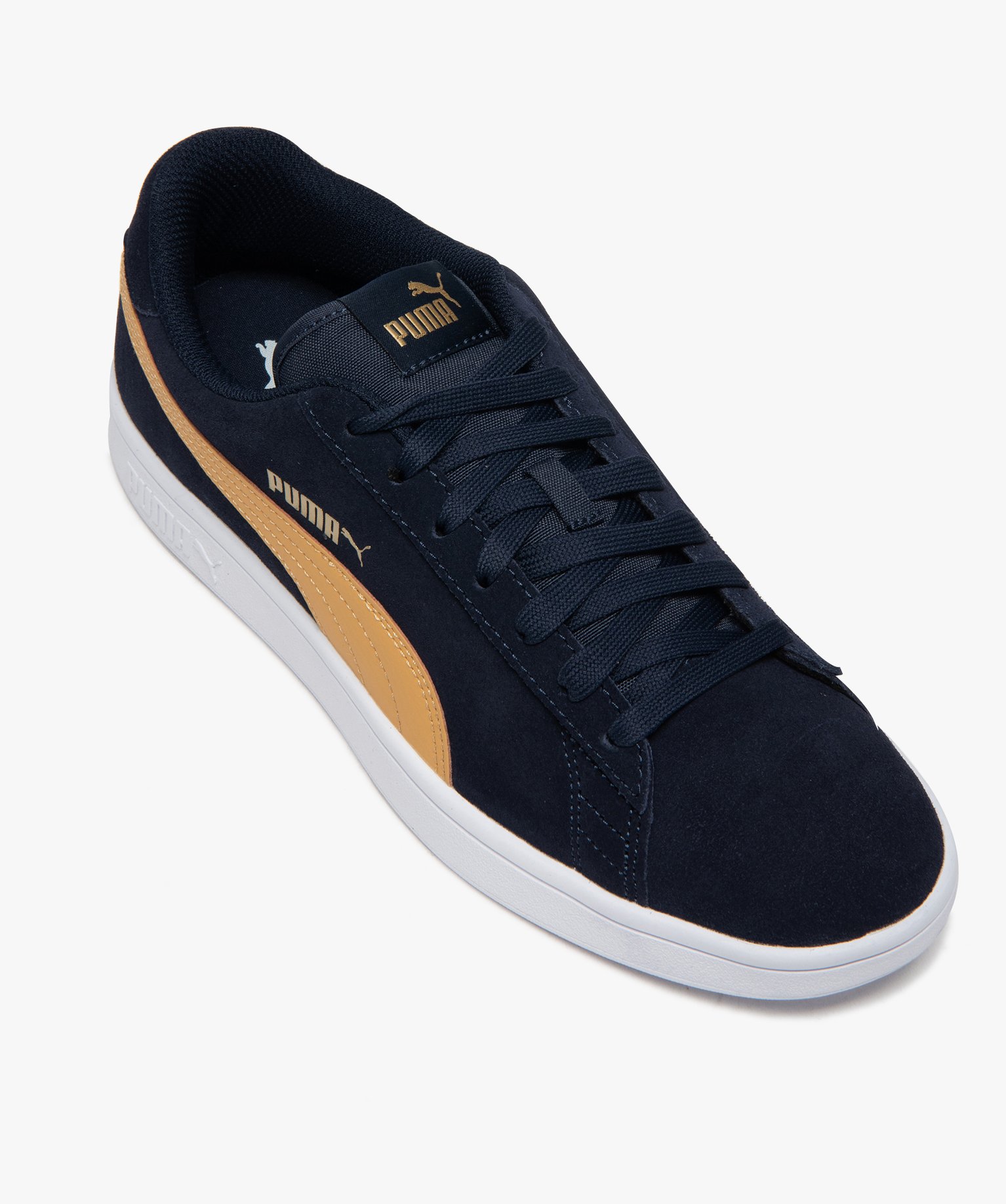 Baskets homme dessus cuir à lacets – Puma Smash marine | GEMO