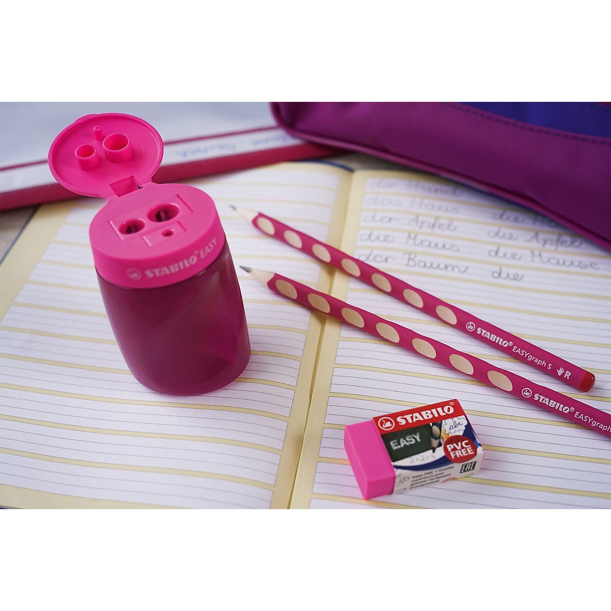 Dreikant-Bleistift EASYgraph Start Set Linkshänder pink, 3-tlg.