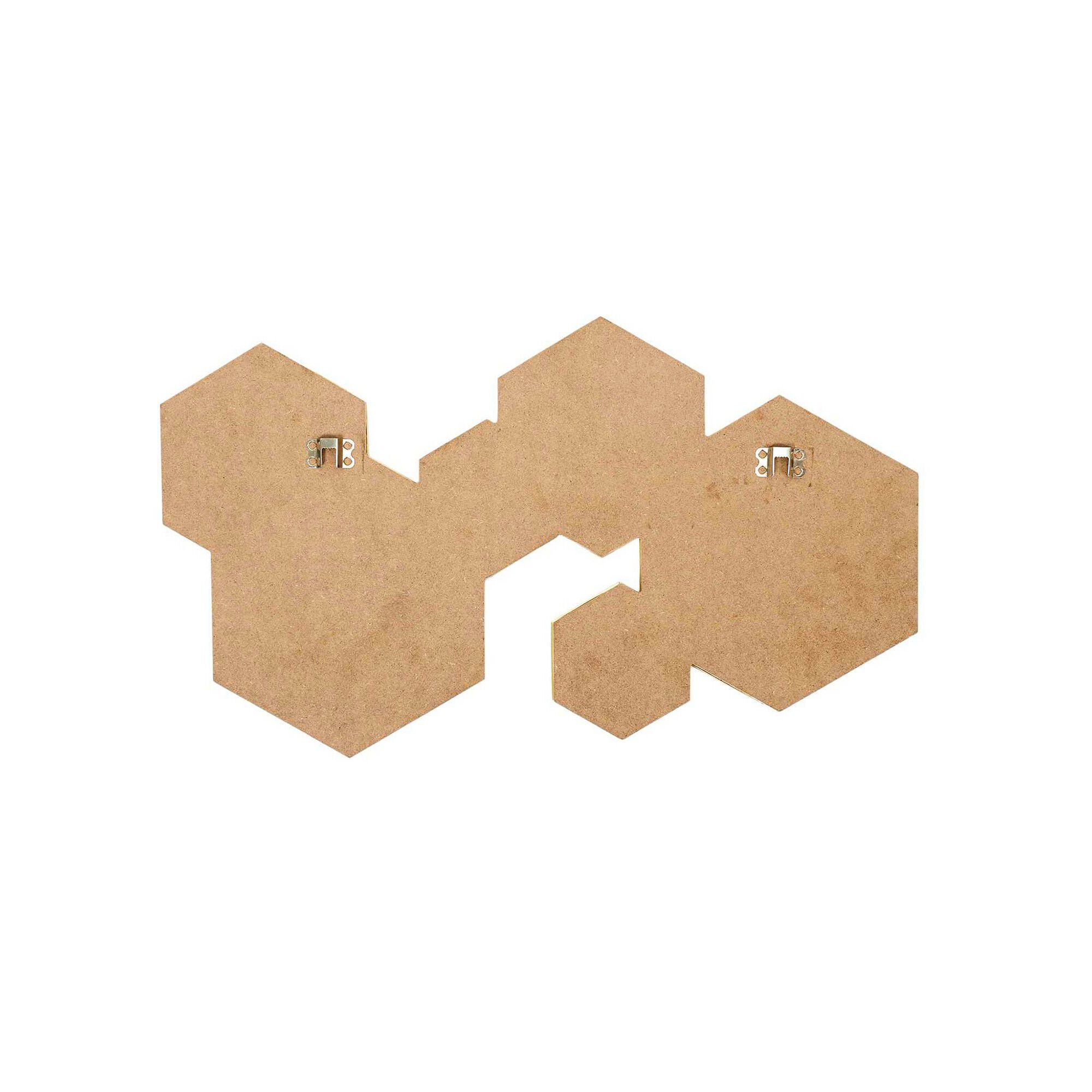 Miroir hexagonal multiple métal doré