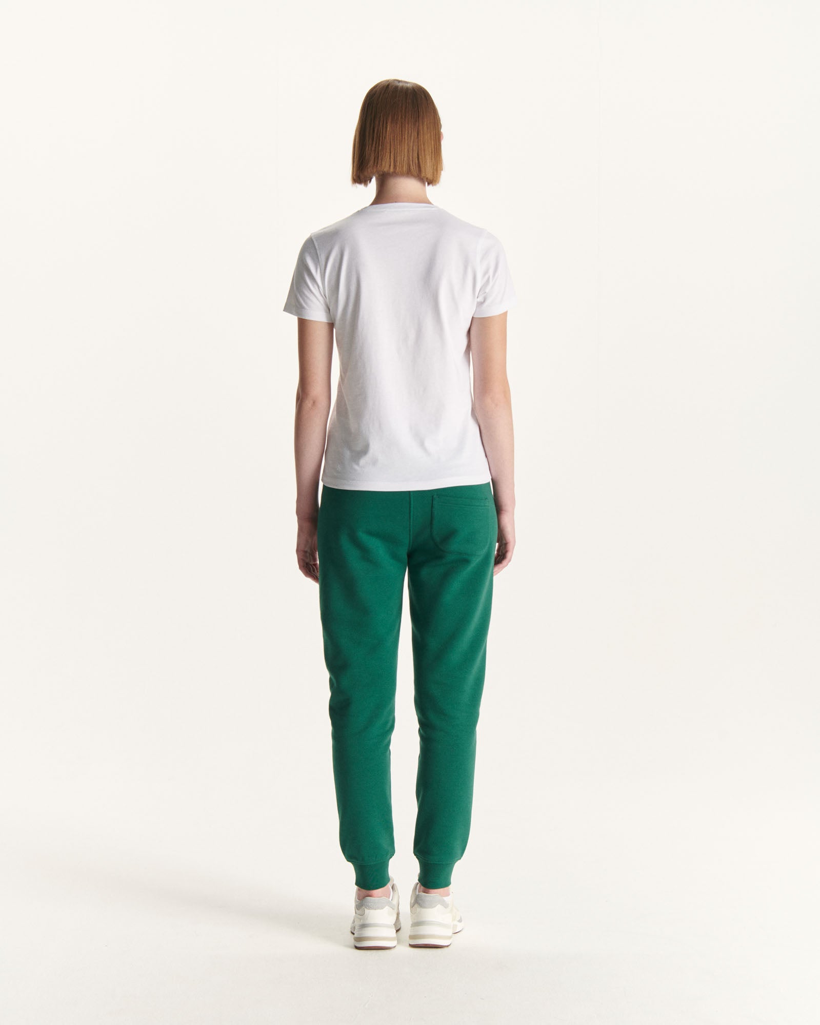 T-shirt à col rond femme en coton biologique Blanc Rosas