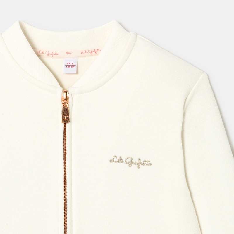 Sweat teddy Lili Gaufrette fille blanc