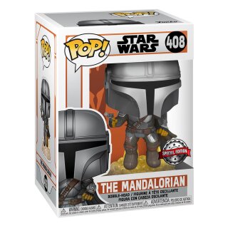 Funko POP! Star Wars The Mandalorian Vinyl Figur Mandalorian - Mando Flying w/Blaster 9 cm