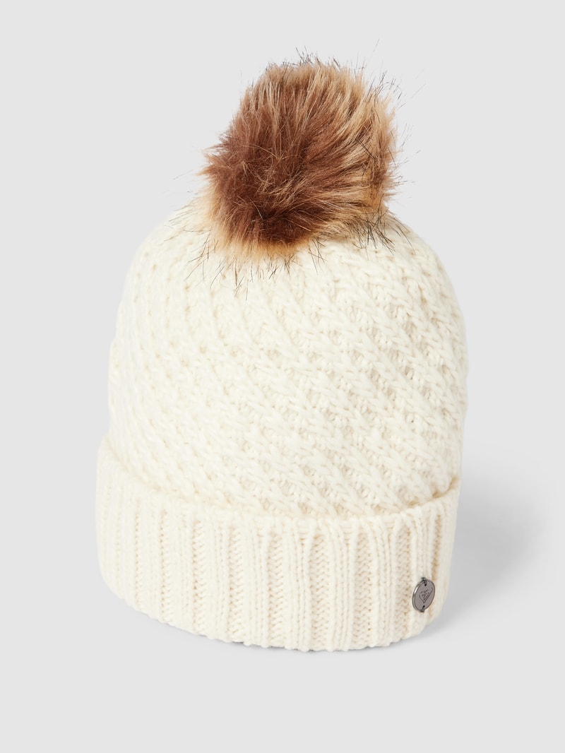 Mütze in Strick-Optik in offwhite