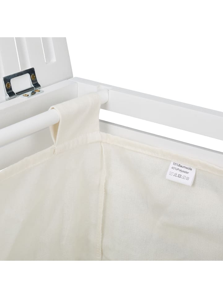 relaxdays Wäschetruhe in Weiß - (B)45 x (H)65,5 x (T)45 cm günstig kaufen onesize
