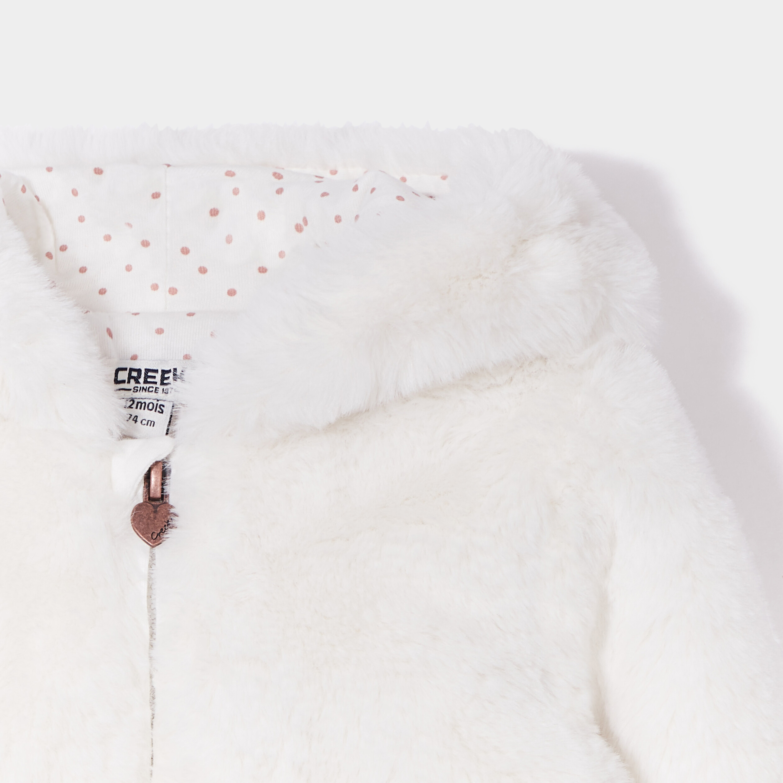 Veste à capuche imitation fourrure blanc bébé fille | La Halle