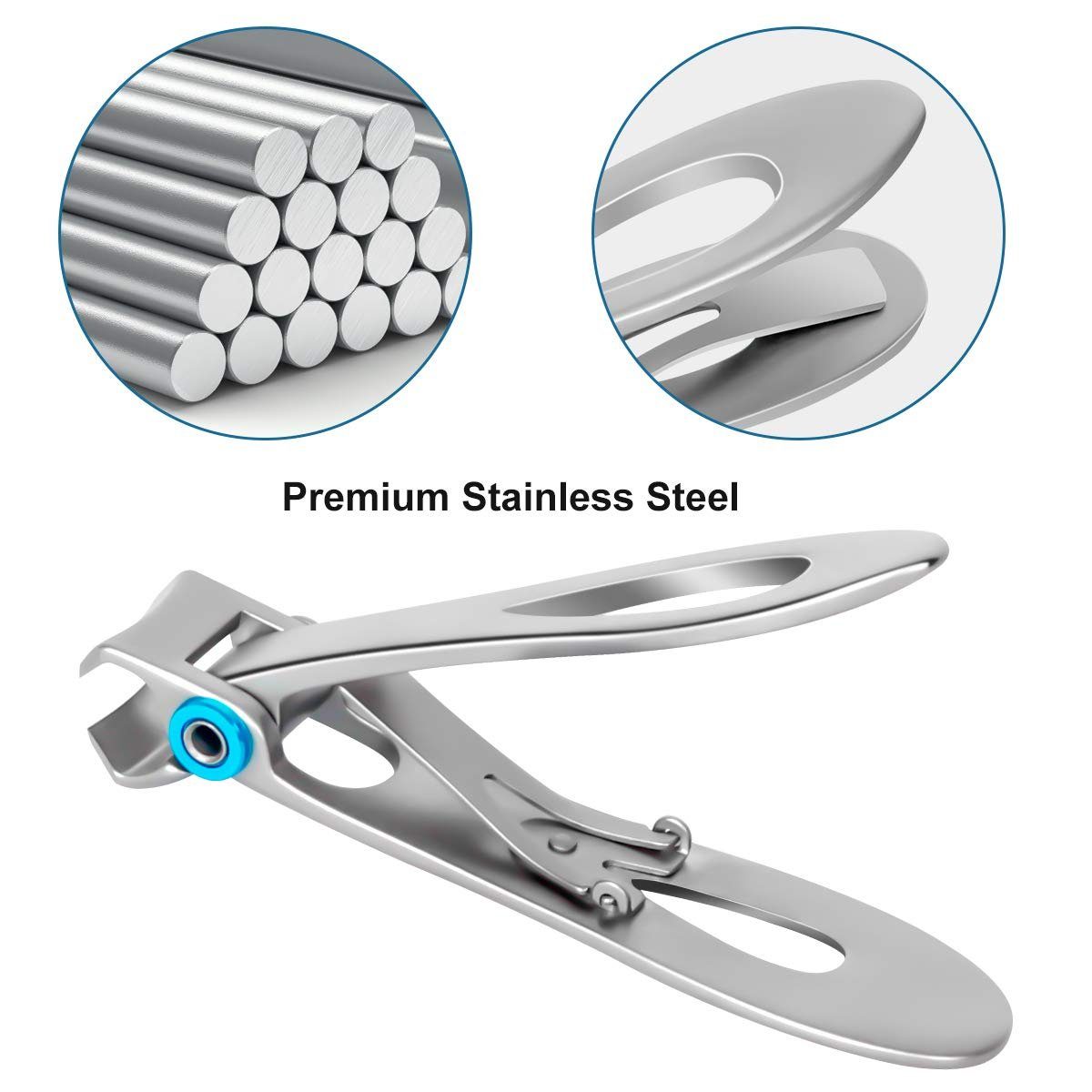 MORRENT Nagelknipser Nagelknipser Groß, Für Fußnägel Fingernägel,für dicke Nägel,Edelstahl, 2er-set, hoch edelstahl