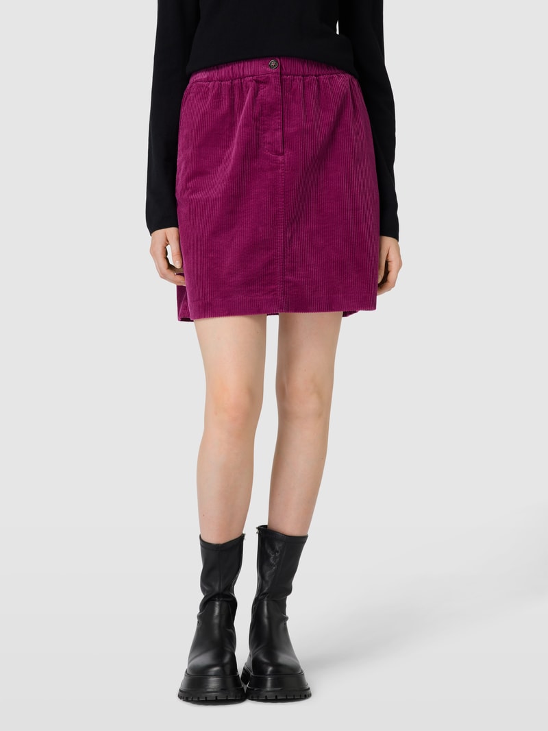 Knielanger Rock in Cord-Optik in fuchsia