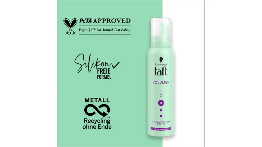 TAFT Schaumfestiger Volumen alle Haartypen 150ml Haltegrad 3 - mittlerer Halt 150 ml