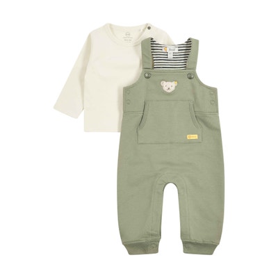 Set Hose + T-Shirt langarm, dunkelgrün für Jungs