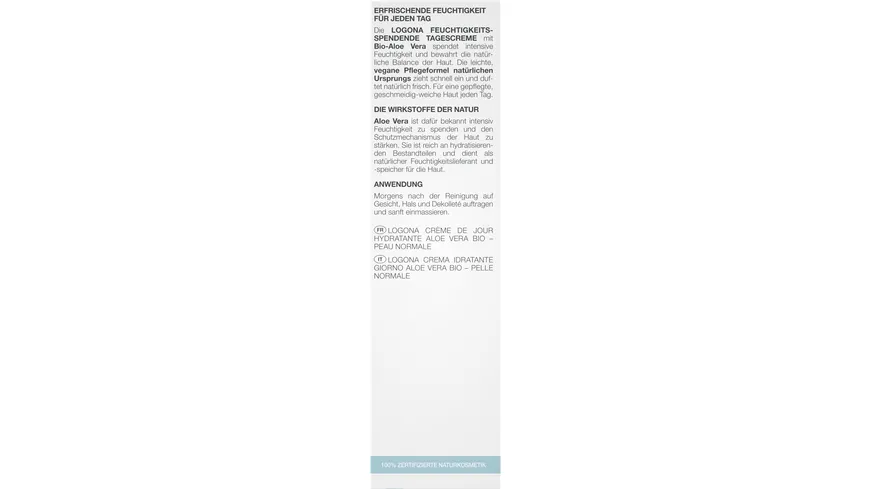 LOGONA CLASSIC Feuchtigkeitsspendende Tagescreme Bio-Aloe Vera 30 ml