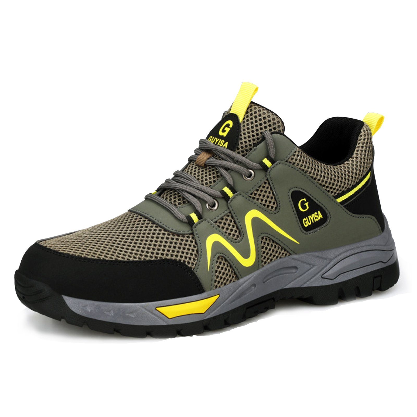 TOPMELON Herren Arbeitsschuhe Stahlkappe Sneaker Leichte Sicherheitsschuh