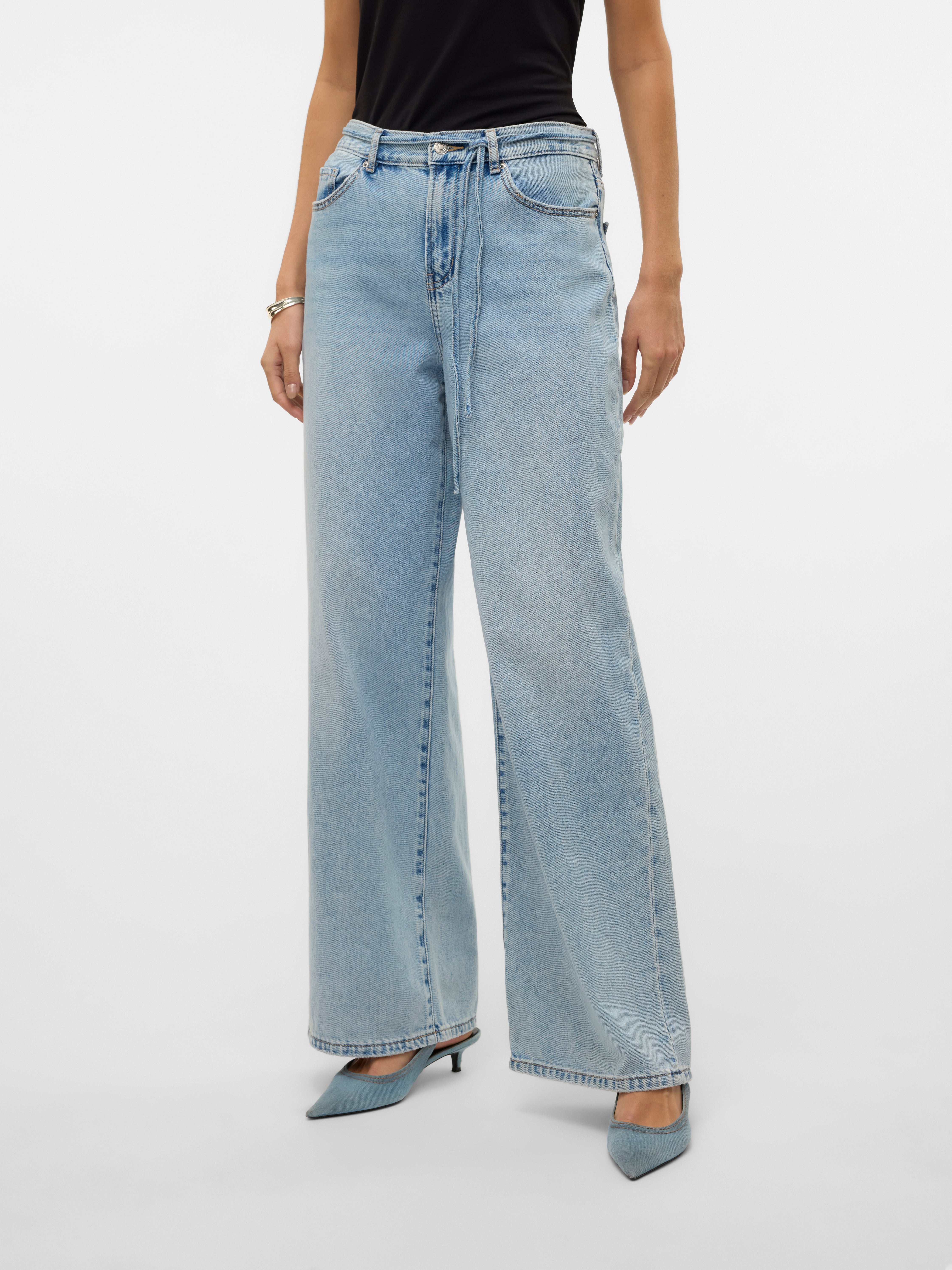 VMWIEN Mid Rise Weiter Beinschnitt Jeans