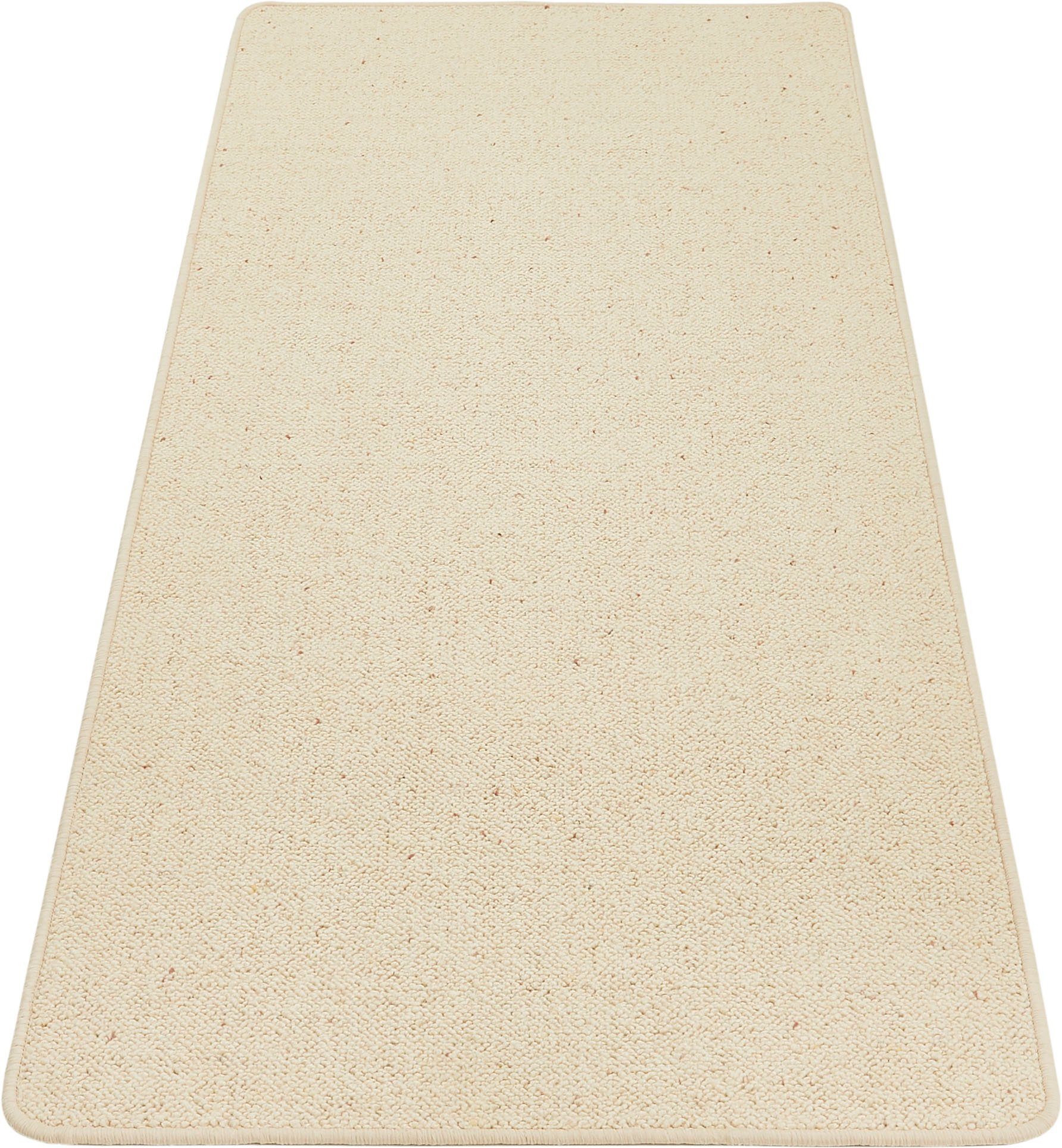 Bettumrandung Bettvorleger Sheffield LUXOR living, Höhe 5 mm, (3-tlg), Bettvorleger, Läufer-Set, reine Wolle, melierte Berber-Optik