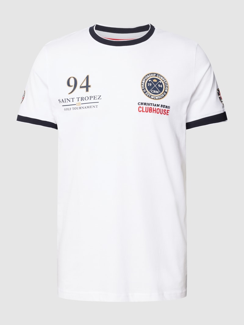T-Shirt mit Motiv-Print in weiß