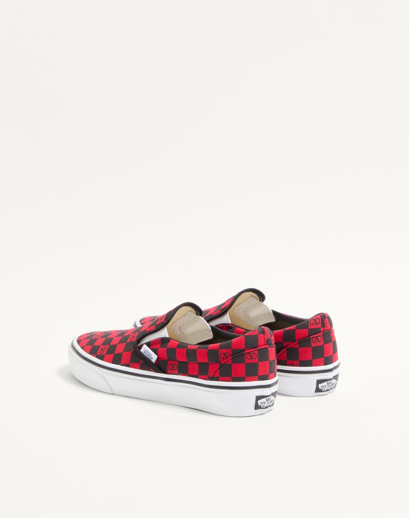 Baskets slip-on Valentino Garavani et Vans en tissu à imprimé damier VLogo