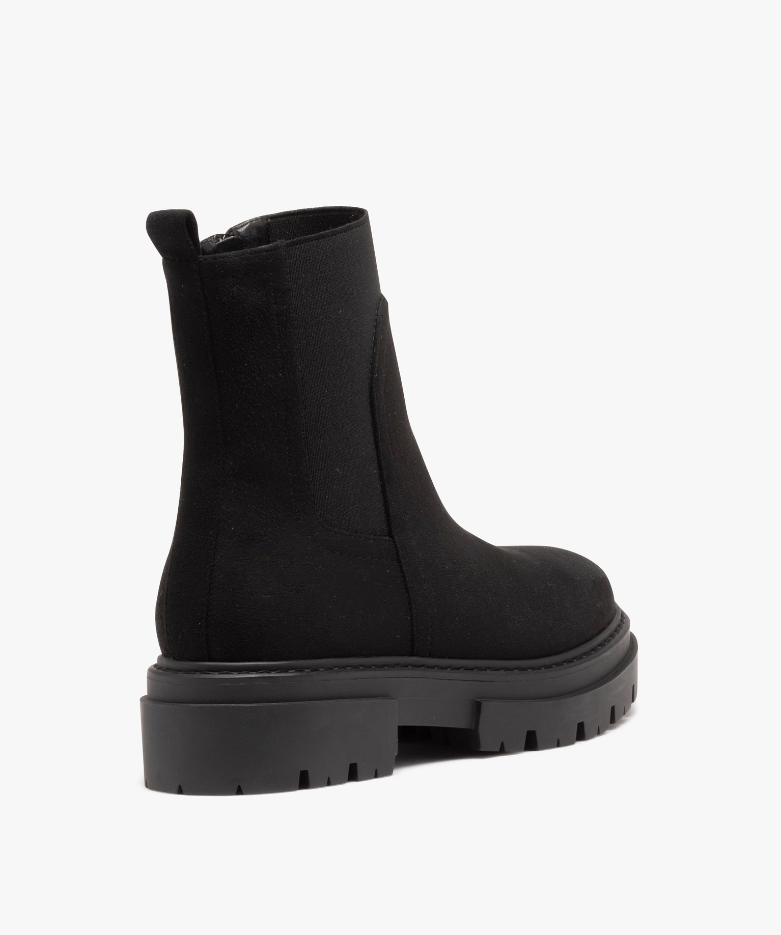 Boots en suédine, à tige élastique et semelle crantée noir | GEMO