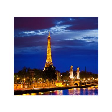liwwing Fototapete Fototapete Paris Eifelturm Nacht Lightning Skyline Stadt Panorama no. 983, Skylines