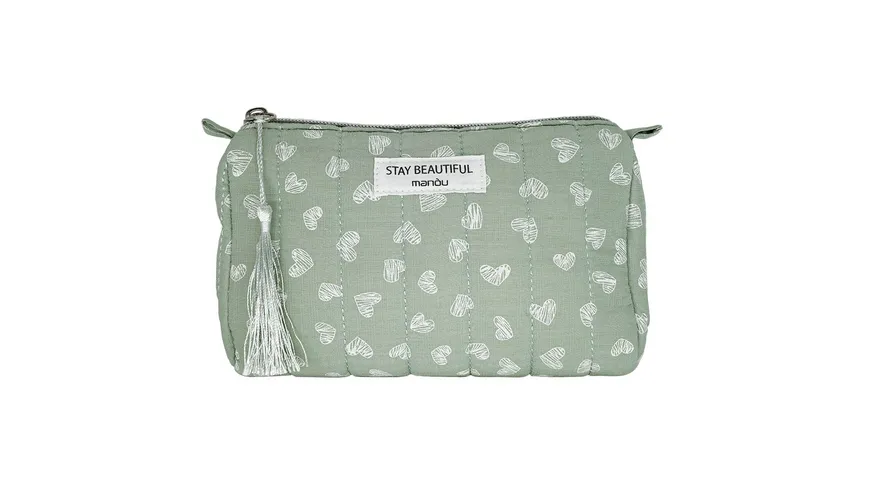 Soapland manóu Kosmetiktasche mint mit Herzmuster