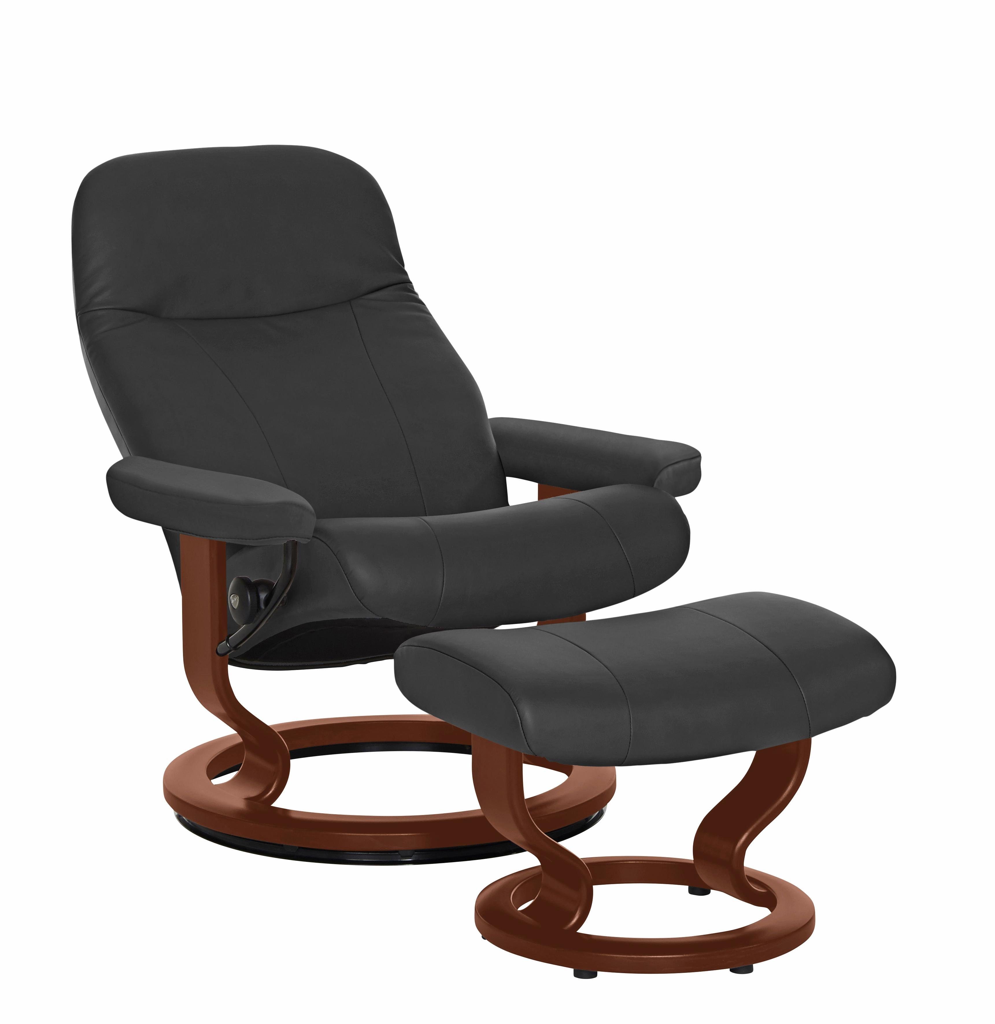 Stressless® Relaxsessel Garda (Set, Relaxsessel mit Hocker), mit Hocker, mit Classic Base, Größe L, Gestell Braun