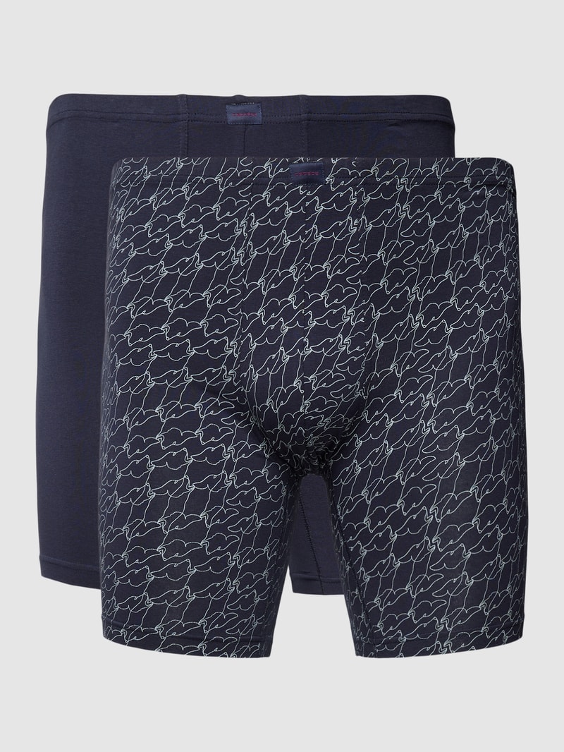PLUS SIZE Trunks mit Label-Detail Modell 'Cyclist' im 2er-Pack in dunkelblau