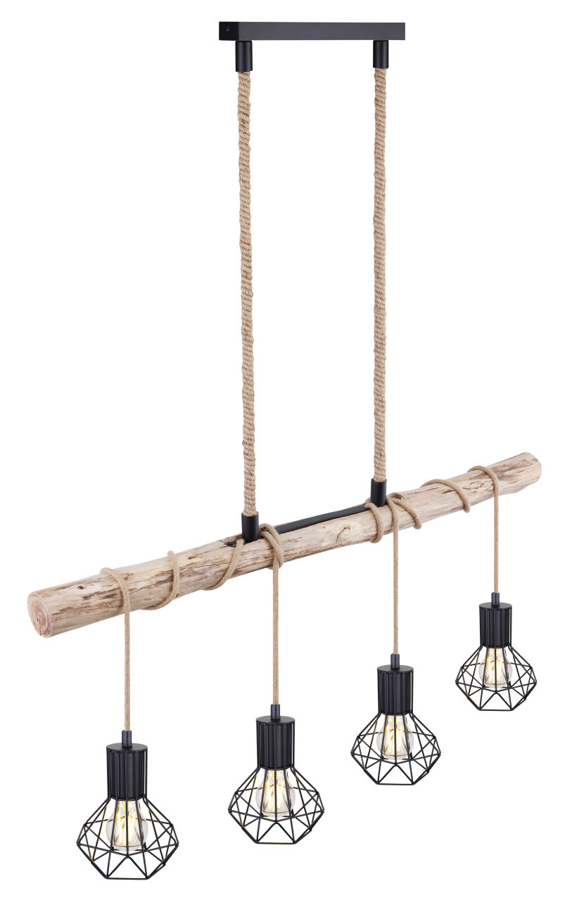Globo Lighting - PRISKA - Hängeleuchte Metall schwarz, 4x E27