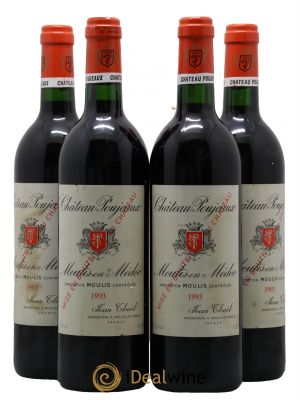 Château Poujeaux  1993 - Lot de 4 Bouteilles