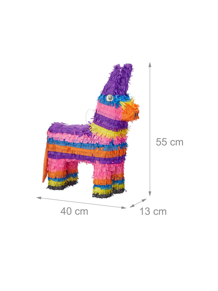 relaxdays Pinata Esel in Bunt - (B)40x (H)55 x (T)13 cm günstig kaufen onesize