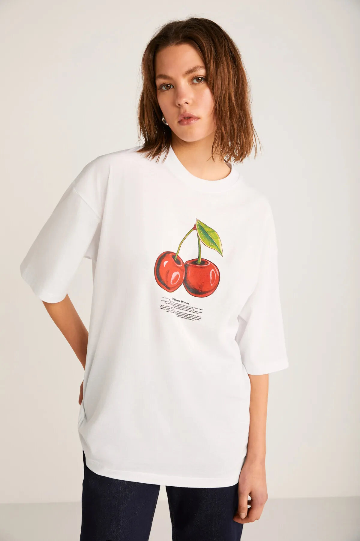 GRIMELANGE  T-Shirt - Weiß - Oversized