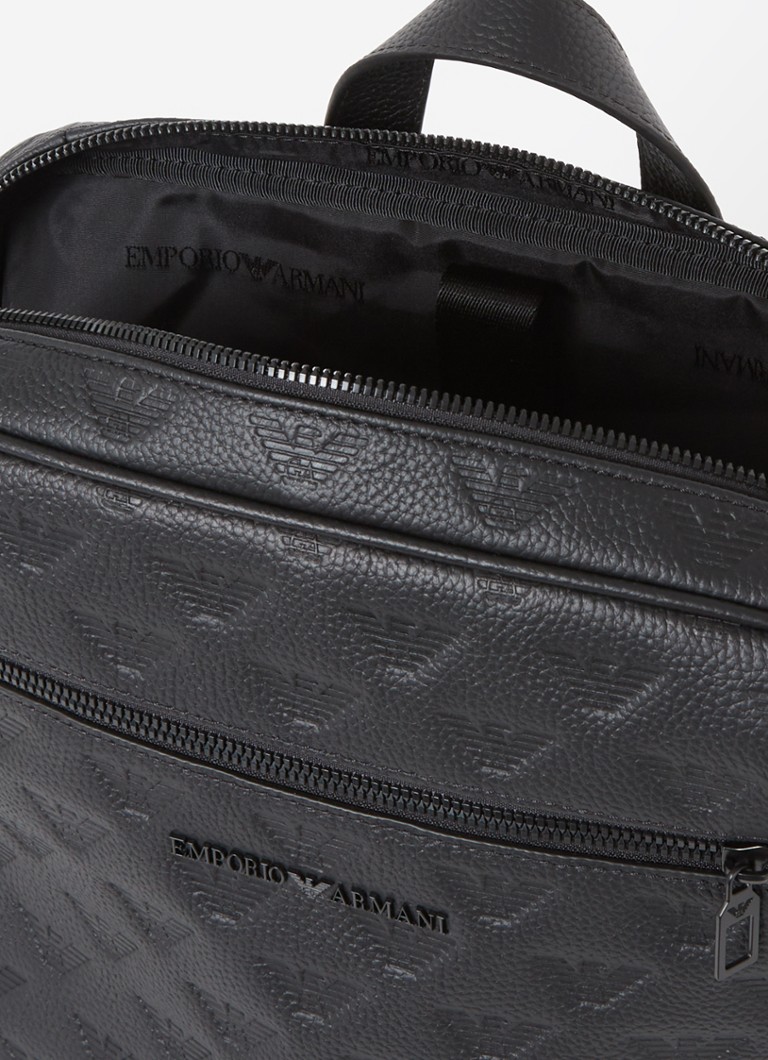 Emporio Armani Leather backpack with 12-inch laptop compartment