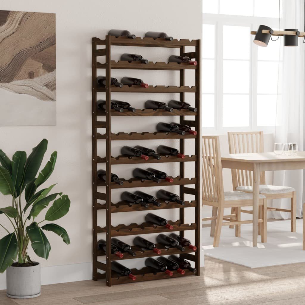 vidaXL Weinregal Weinregal für 77 Flaschen Braun Massivholz Kiefer