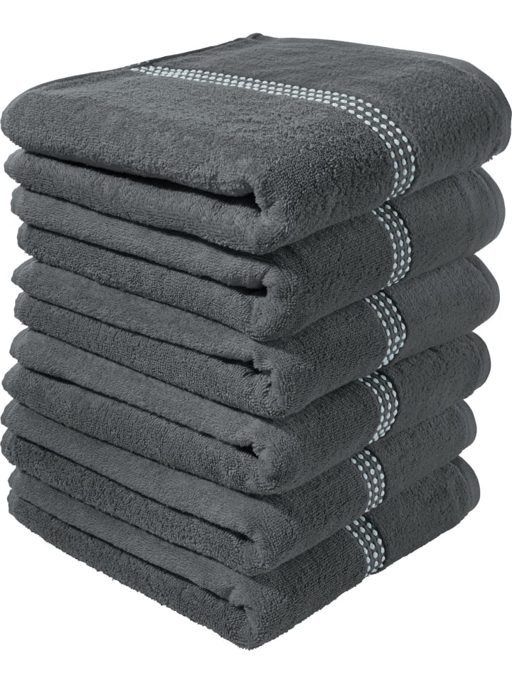 Erwin Müller Frottier Handtuch 6er-Pack Mannheim in anthrazit günstig kaufen 50 x 100 cm