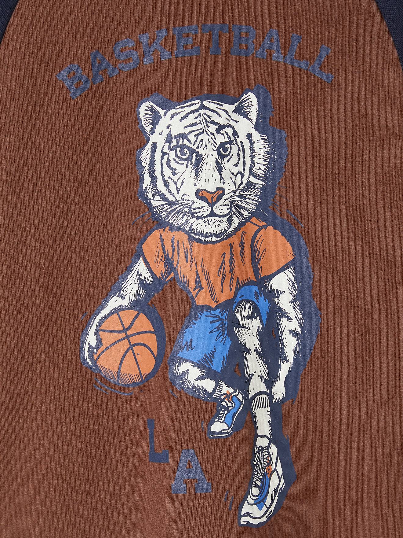 Vertbaudet Jungen Sport-Shirt, Basketballer - schokolade