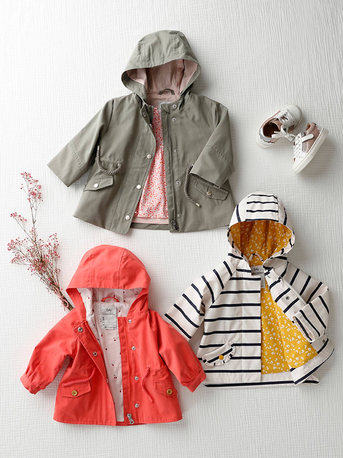 Vertbaudet Mädchen Baby Jacke mit Kapuze - koralle