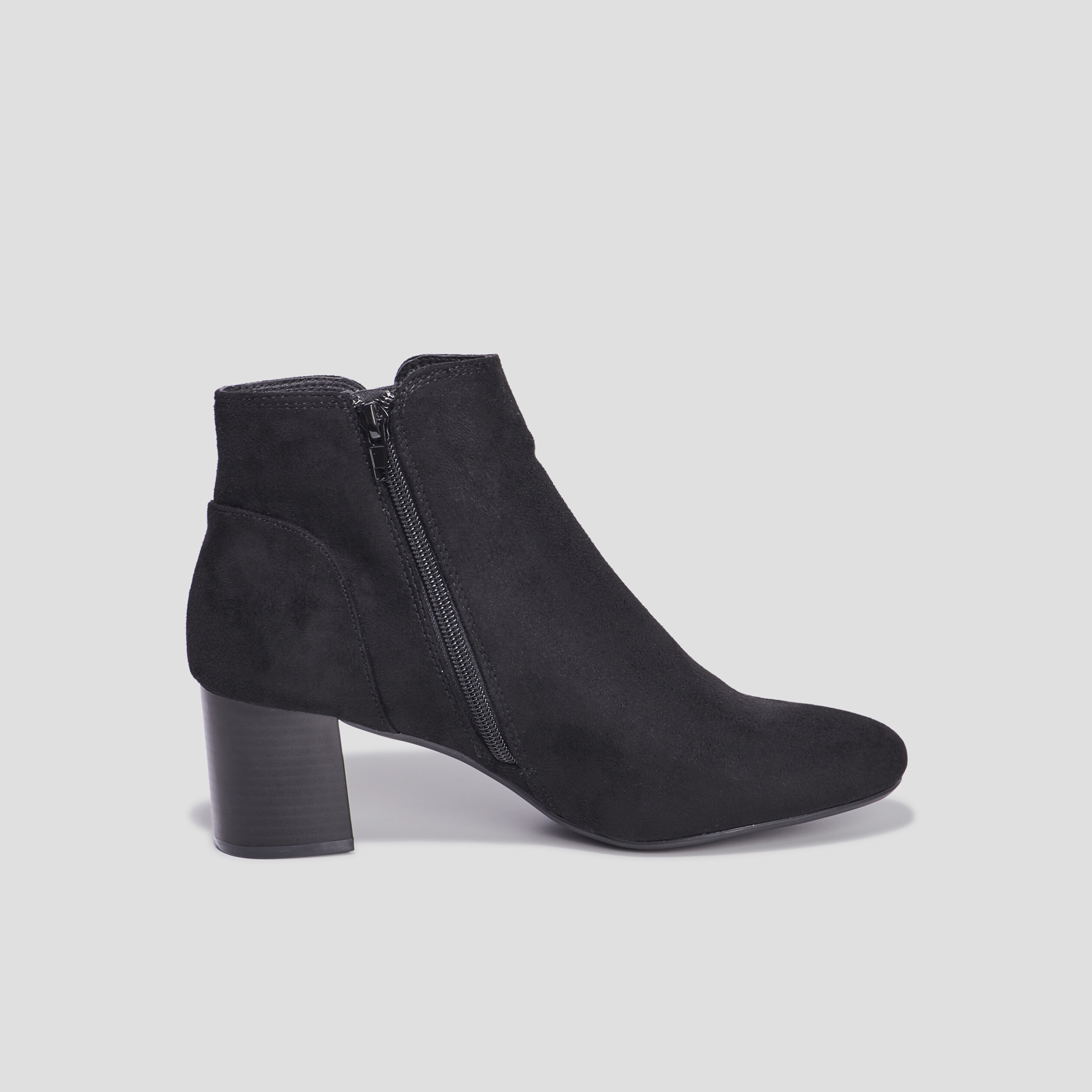 Bottines suédines à talons noir femme | La Halle