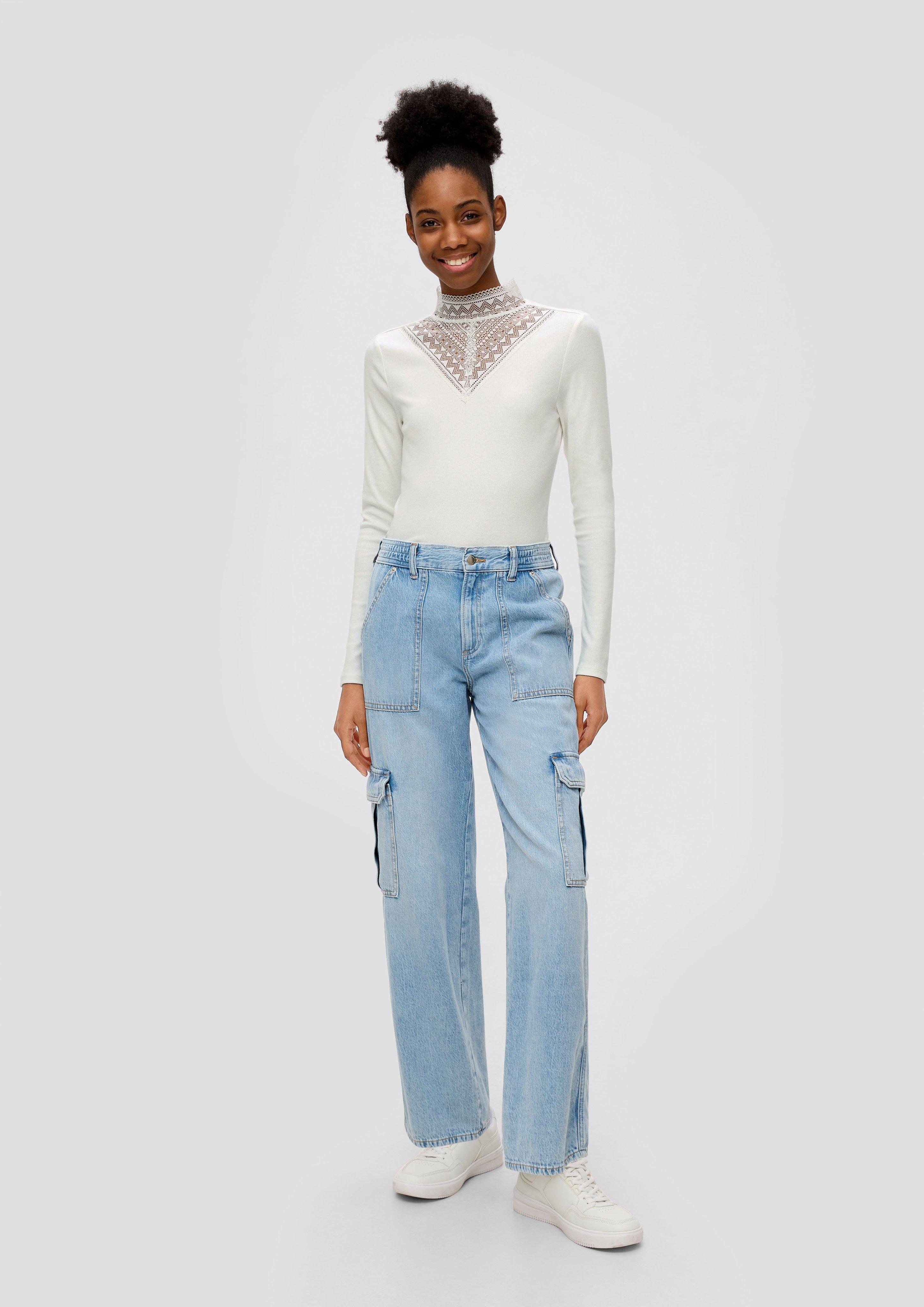 Langarmshirt mit Spitzen-Detail  2141121-0200