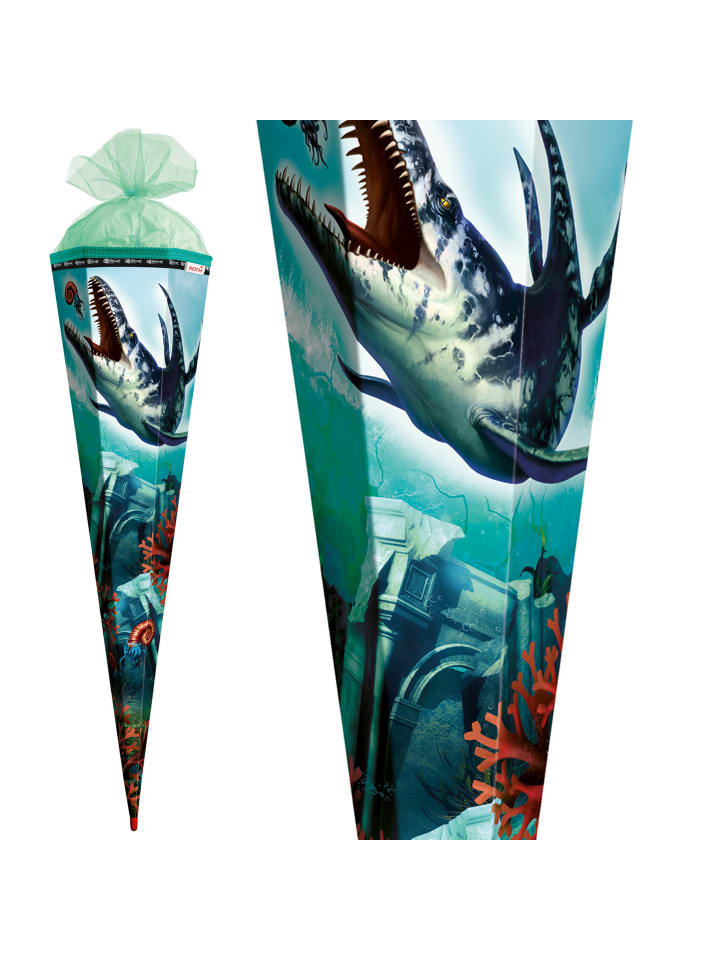 ROTH Schultüte groß Dino Mosasaurus 85 cm, Spezialborte in Grün günstig kaufen onesize