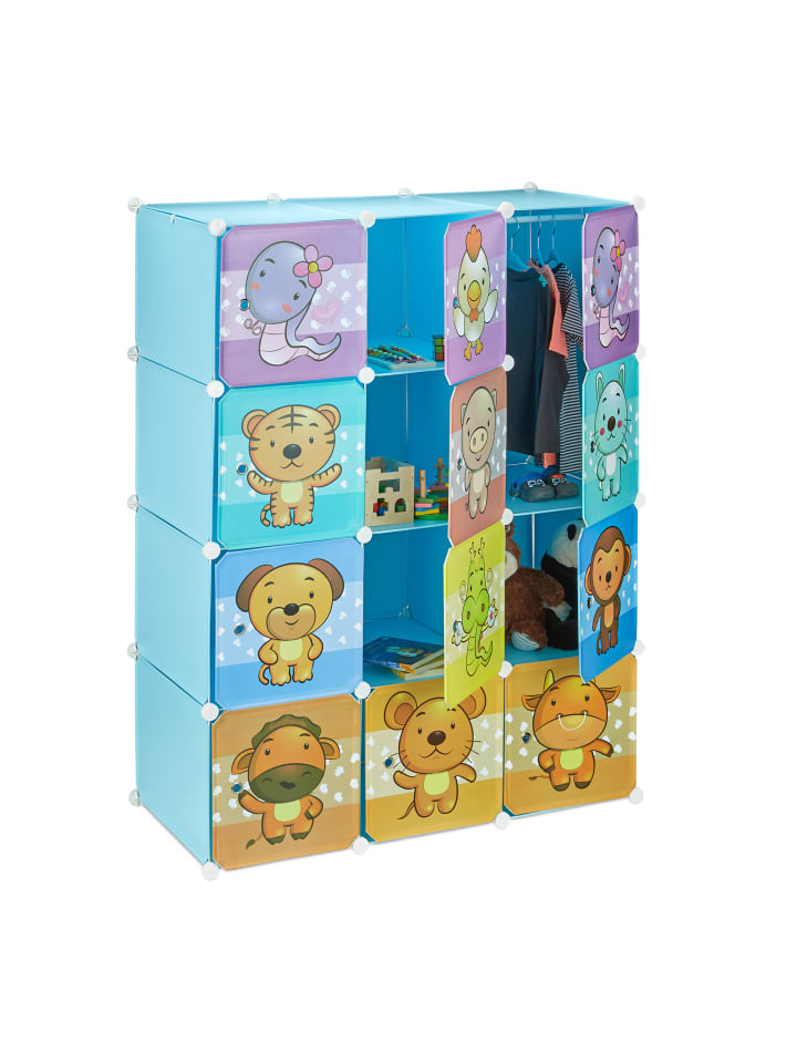 relaxdays Steckregal Kinderzimmer in Blau - (B)110,5 x (H)145 x (T)46,5 cm günstig kaufen onesize