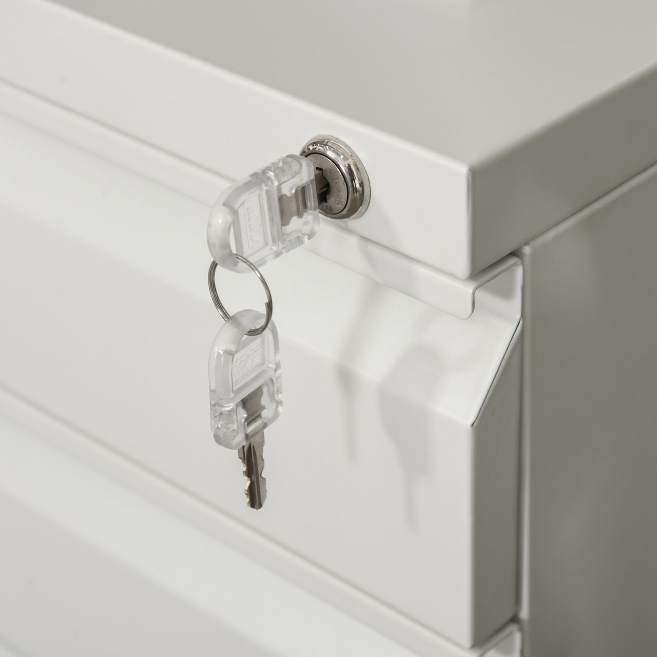 Vinsetto Rollcontainer mit 3 Schubladen Stahl Weiß