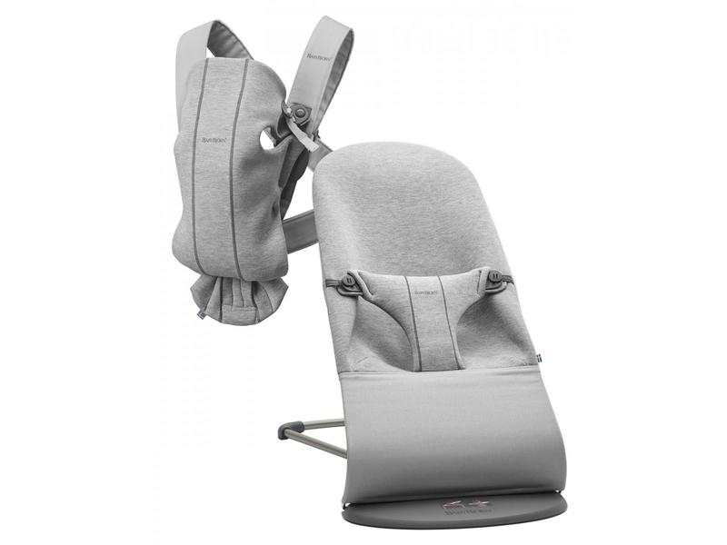 Pack nouveau-né (Transat Bliss, Porte-bébé) gris clair, Jersey 3D